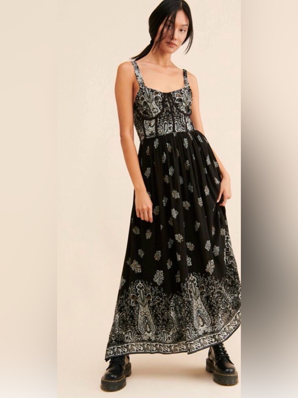 New Anthropologie Beaded Floral Midi Dress Size S